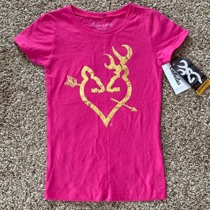 Girls Pink Raspberry Browning Size Small NWT T-shirt